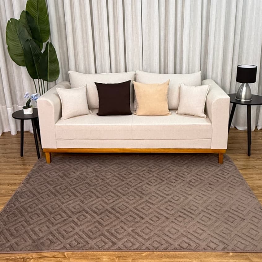Tapete Jacquard Conforto para Sala Base Antiderrapante 2,00m x 1,40m