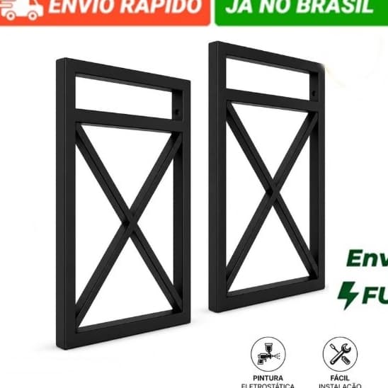 Kit 8 Suporte Prateleira Estilo Industrial P/ Prateleira Parede Preto 20x37 cm