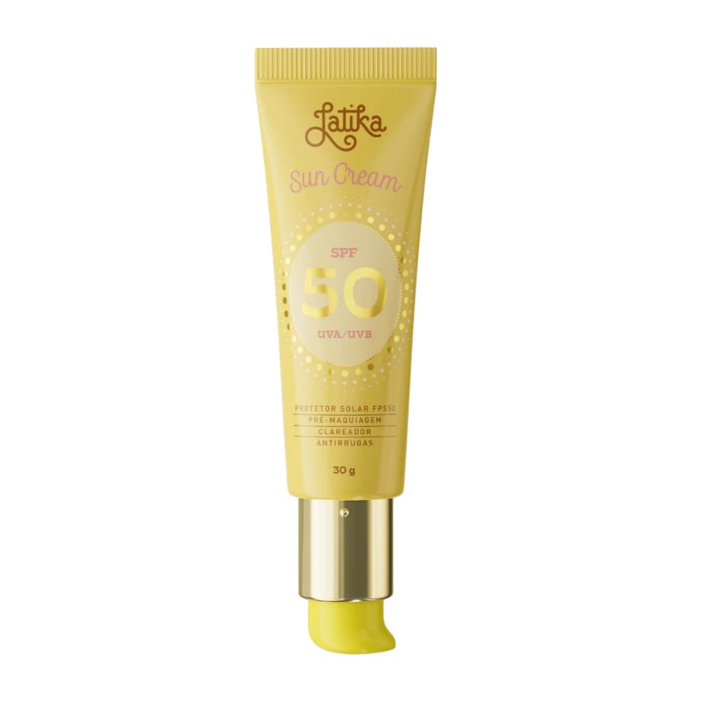 Protetor Solar Facial Latika SPF50 - Clareador e Anti-Rugas Transparente