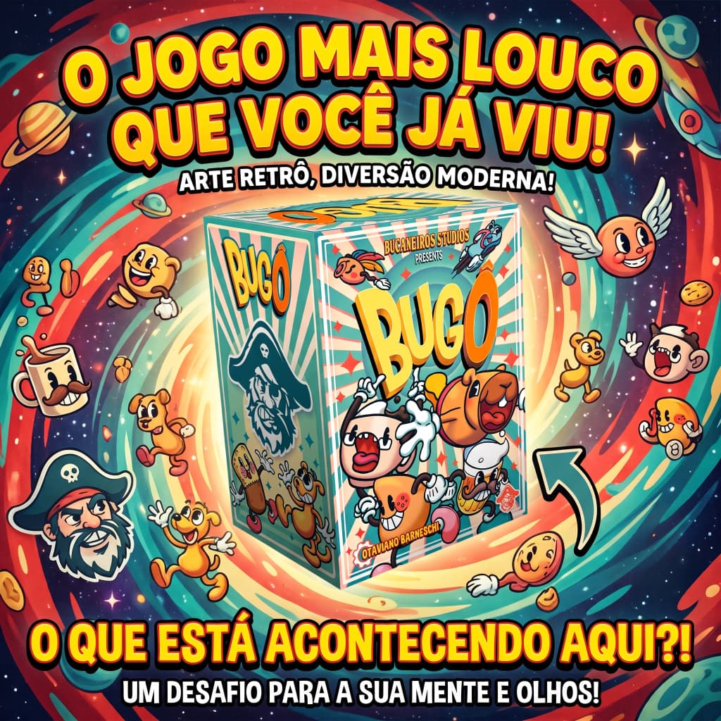 Bugô Jogo de Cartas Bucaneiros Jogos 3 a 8 Jogadores para Família e Amigos Partidas Rápidas 20 Min