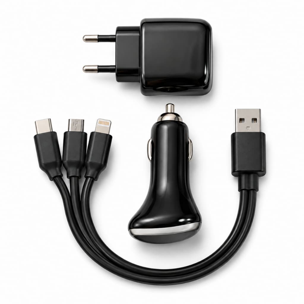 Kit Carregador Universal Usb Carregador Veicular E Adaptador