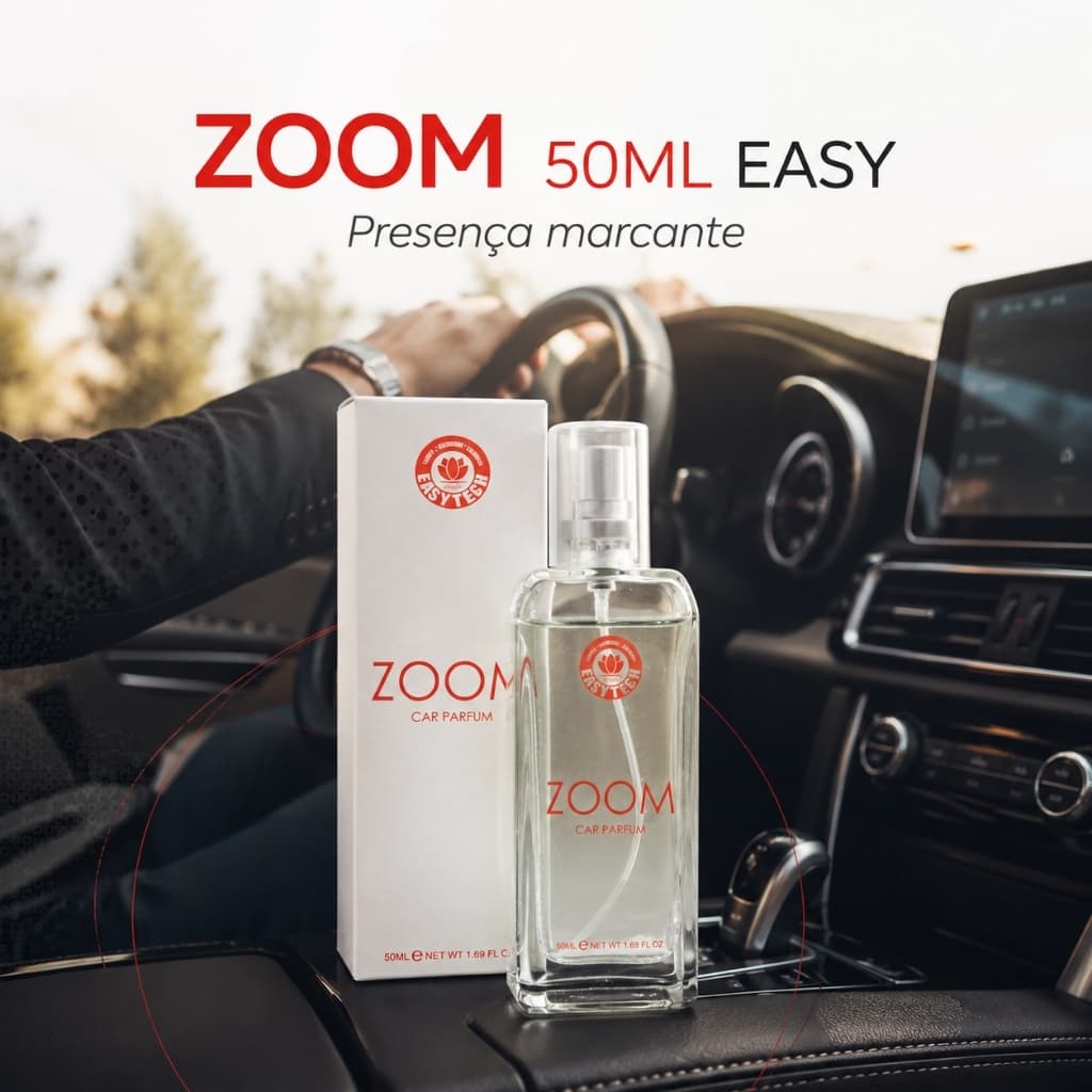 Aromatizante Automotivo Zoom Easy 50ml Perfume Masculino para Tecidos Inspirado em Perfume Importado Fahrenheit
