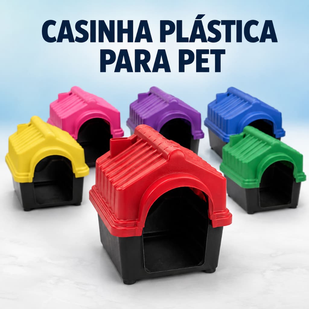 Casinha Plástica Pet Nº 1 para Cães Gatos e Coelhos Lavável Colorida