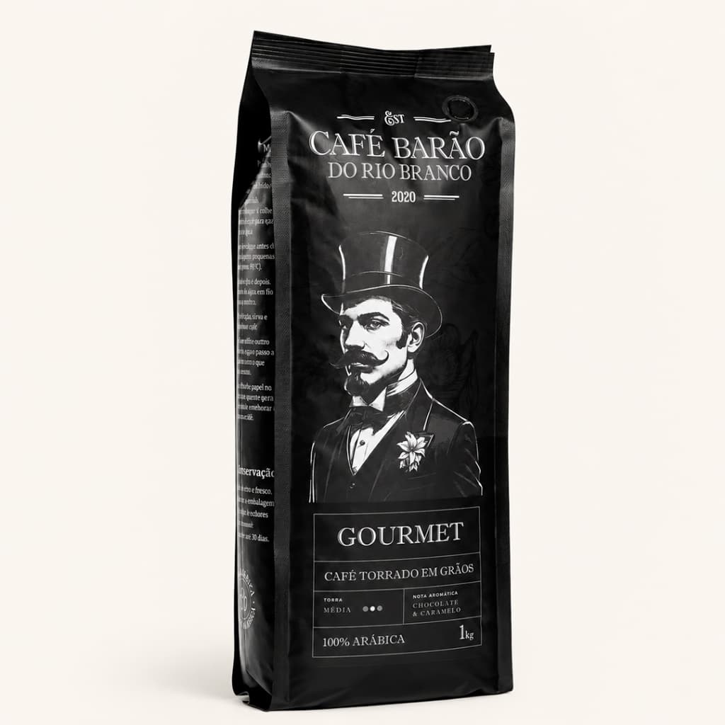 Café Gourmet Barão Do Rio Branco 1kg Torrado Grãos | Experiência Que Agrada Em Cada Gole