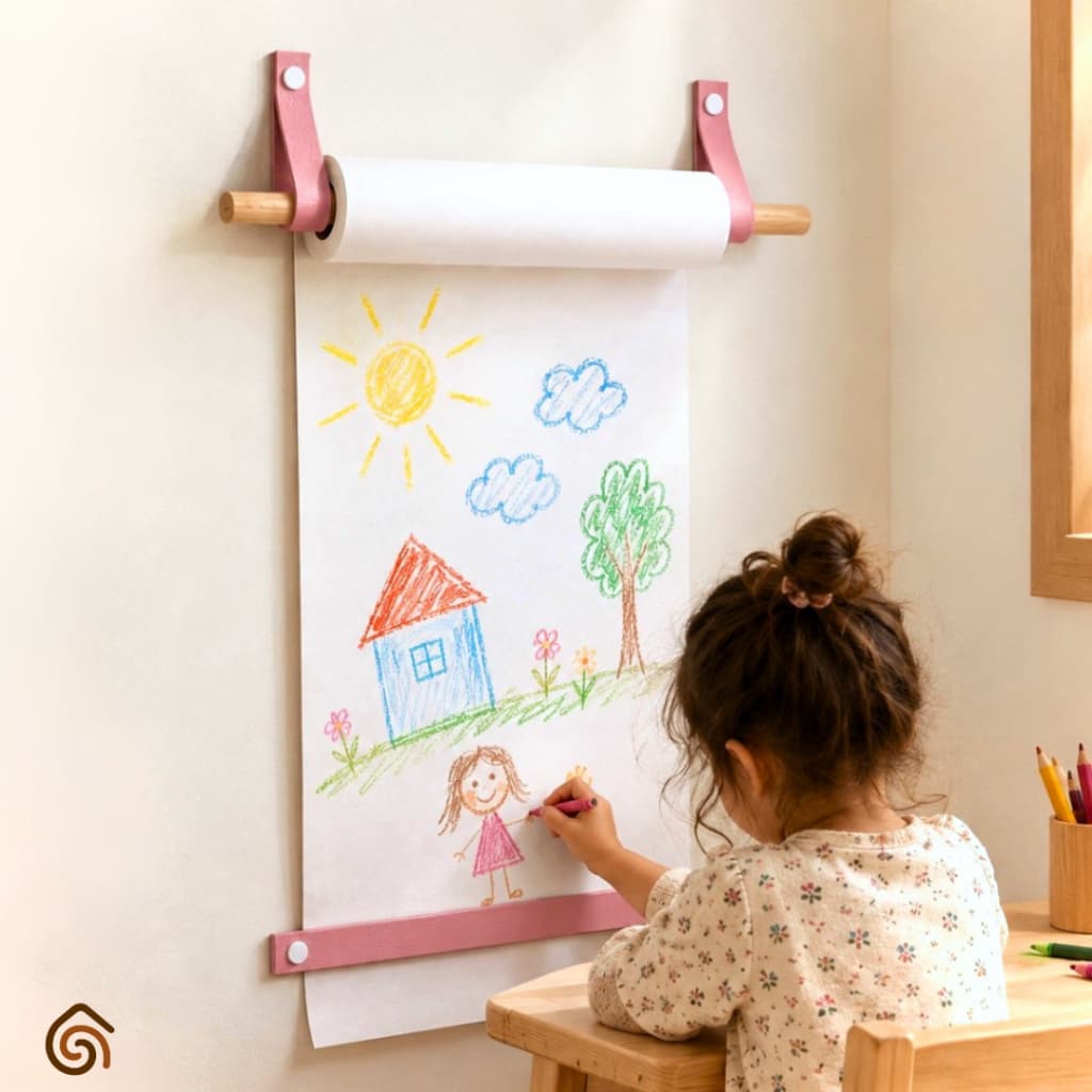 Suporte de Lousa Infantil para Rolo de Papel Desenhar Educativo Montessori | Casa Madêco