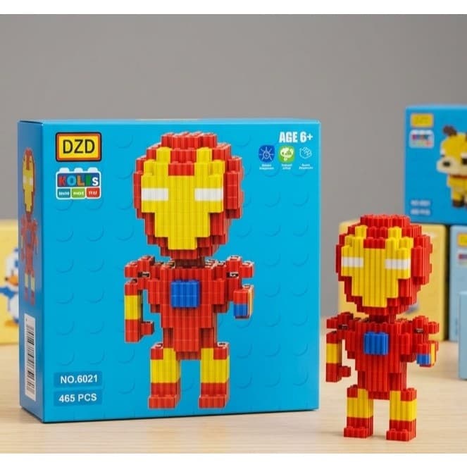 Blocos de Montar Super-Heróis e Geek 3D Mini Lego Blocks 465 Peças Kit Colecionável