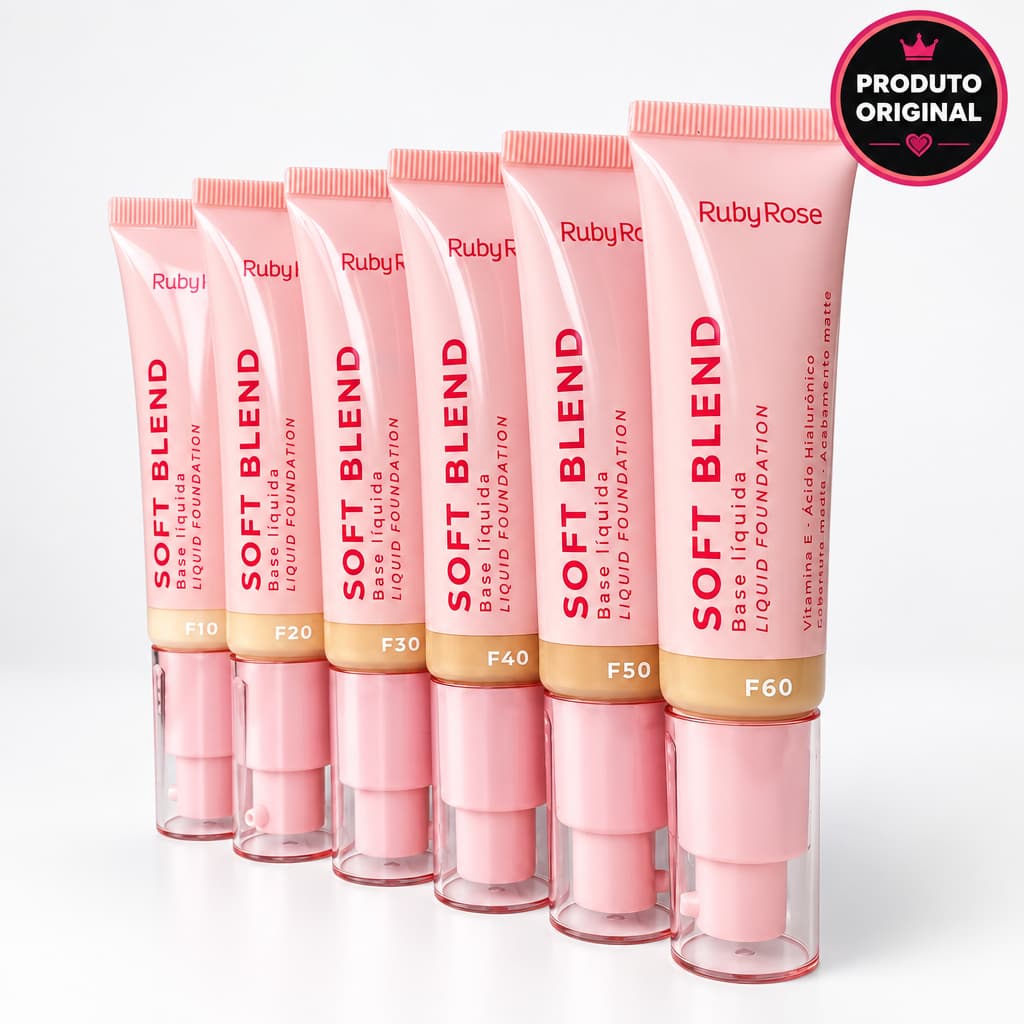 Base Soft Blend Ruby Rose | Base Líquida Profissional com Acabamento Natural e Pele Uniforme.