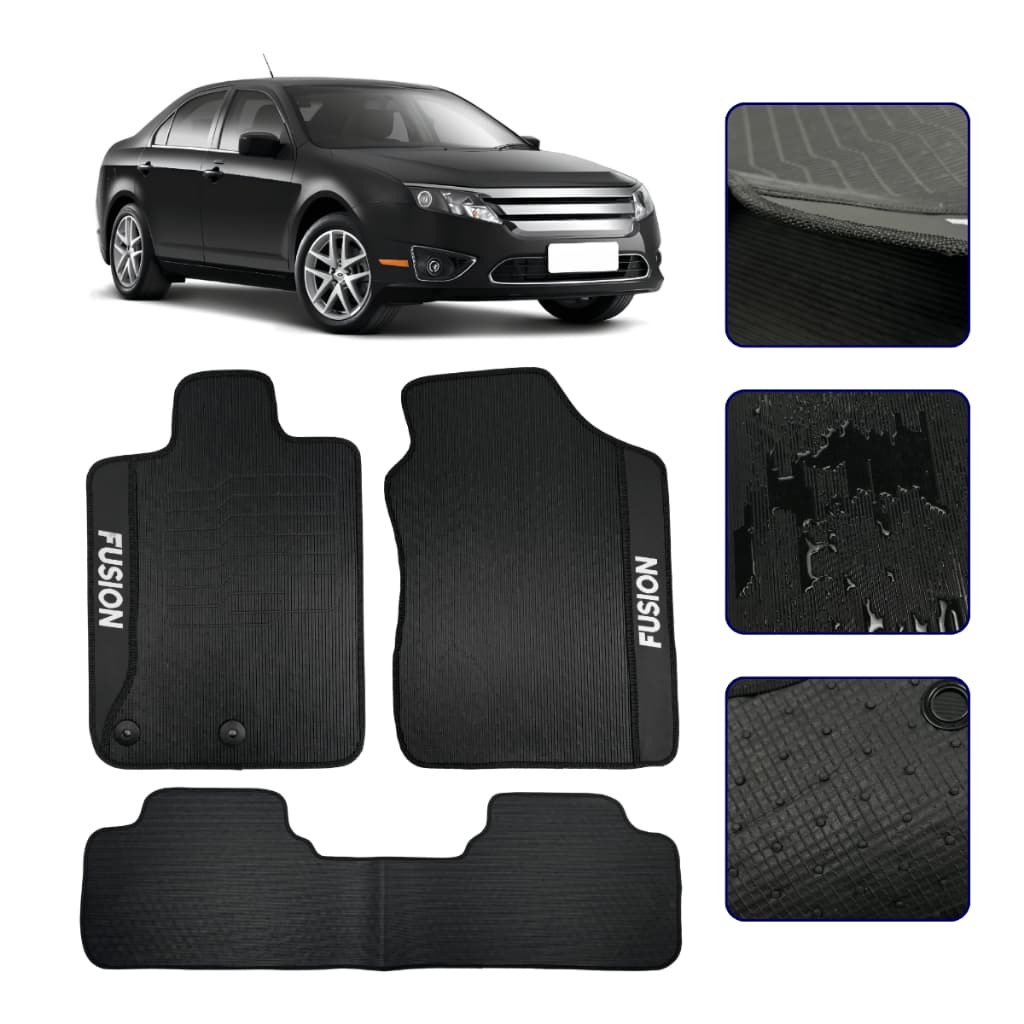 Jogo de Tapete Borracha Compatível Para Fusion 2010 2011 2012 Kit para Carro Automotivo