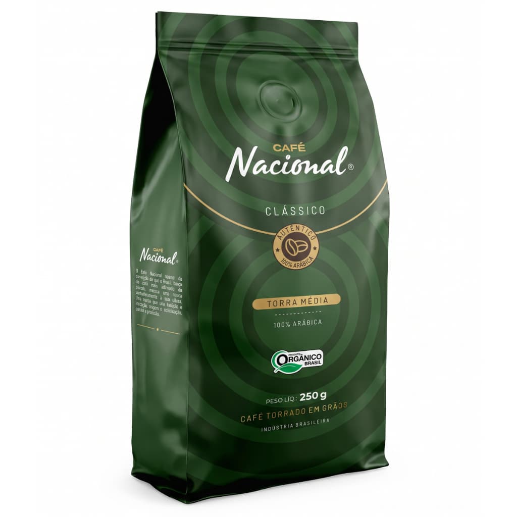 Café em Grãos 100% Arábica Torra Média Premium Café Nacional Clássico 250g