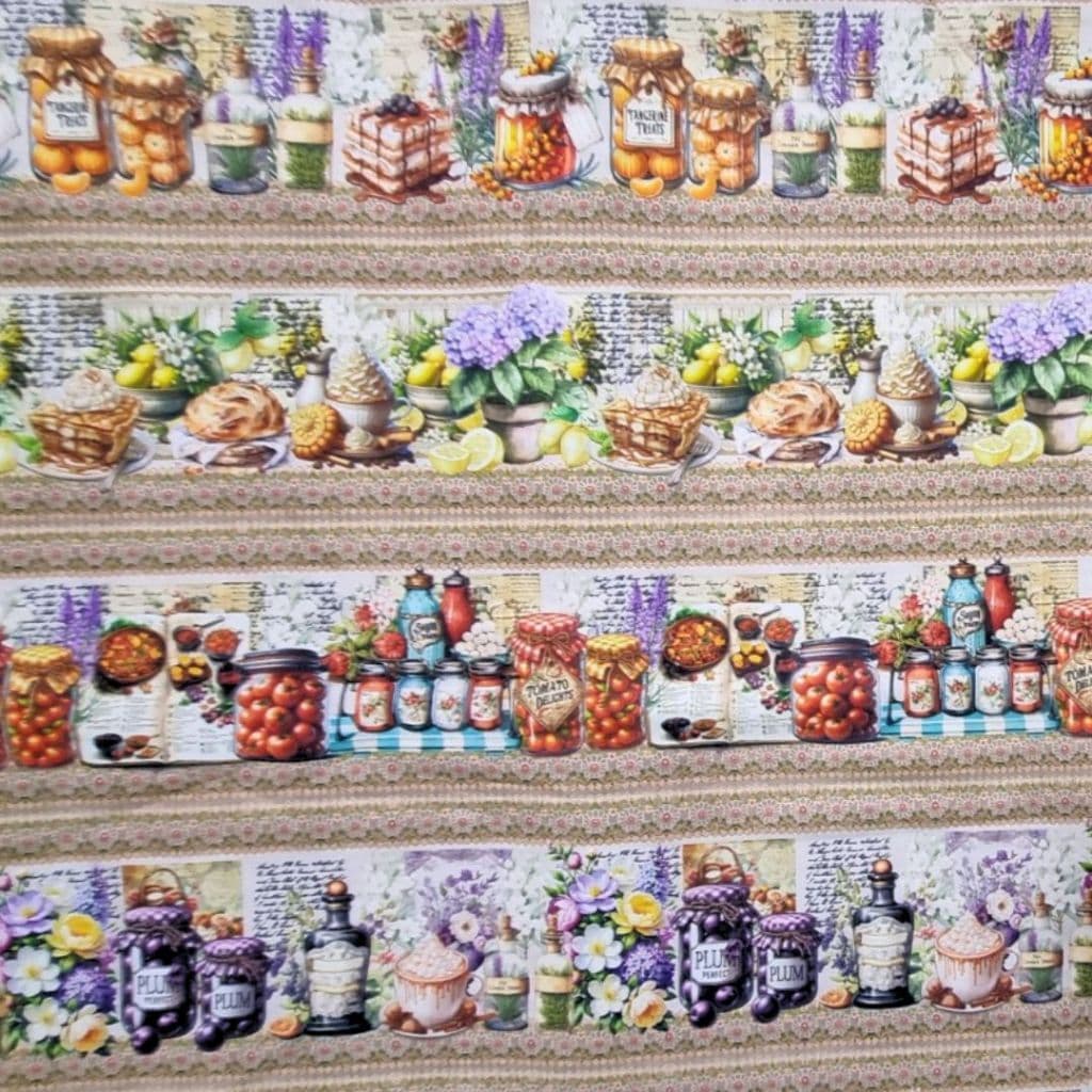 Tecido Patchwork Digital (60 cm) Barrado Sabores da Despensa RV40/25
