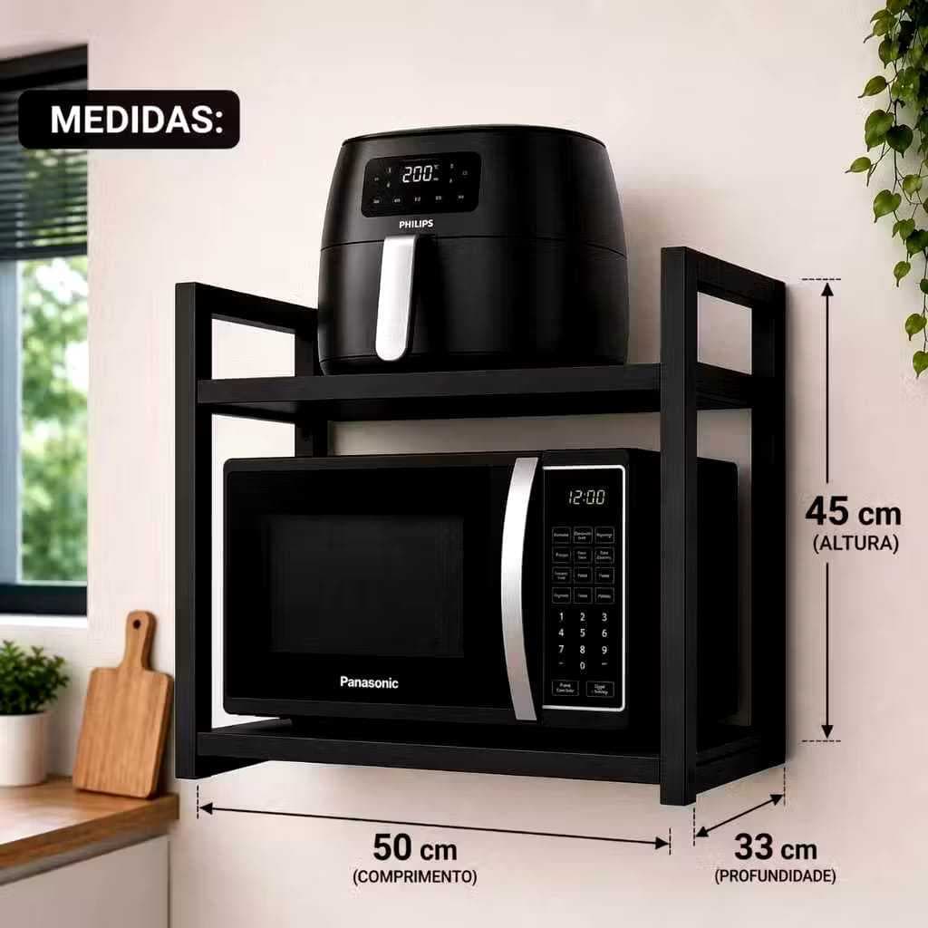SUPORTE MICROONDAS AIR FRYER ,FORNINHO , IMPRESSORA PRATELEIRA  DE PAREDE MULTI USO 2 ANDARES