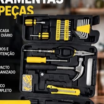 Kit 200 Peças Ferramentas Completo Maleta Profissional Jogo para Reparo Manutenção Casa Oficina Mecânica