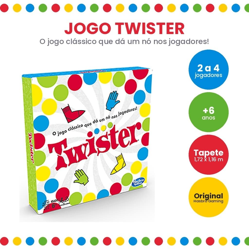 Jogo Twister - Tapete Gigante Roleta Equilíbrio Família Infantil Brinquedo Festa - Hasbro/ 98831