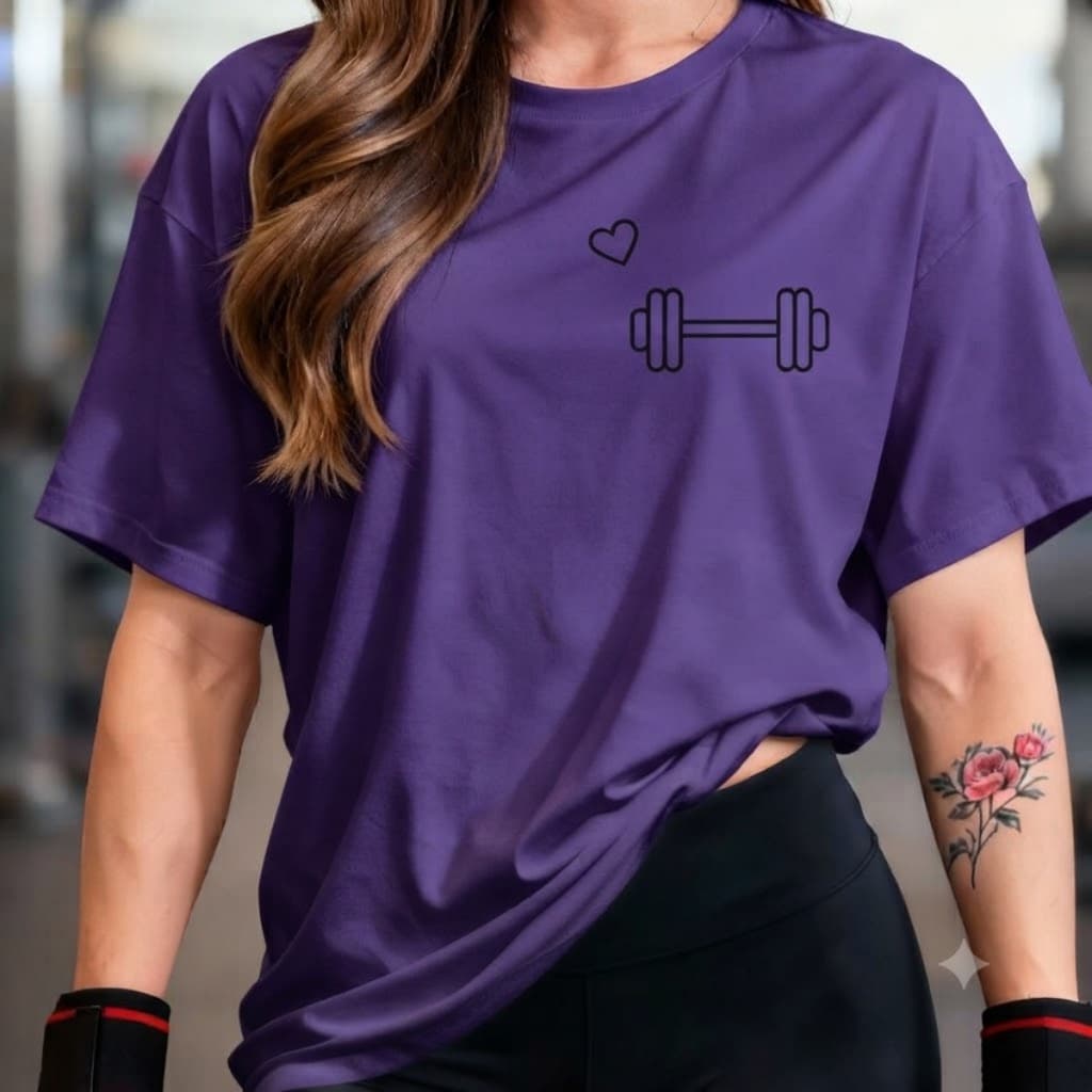 Camisetão T-shirt Oversized 100% Algodão Premium Feminina Gym Treino Academia Fitness Musculação halter