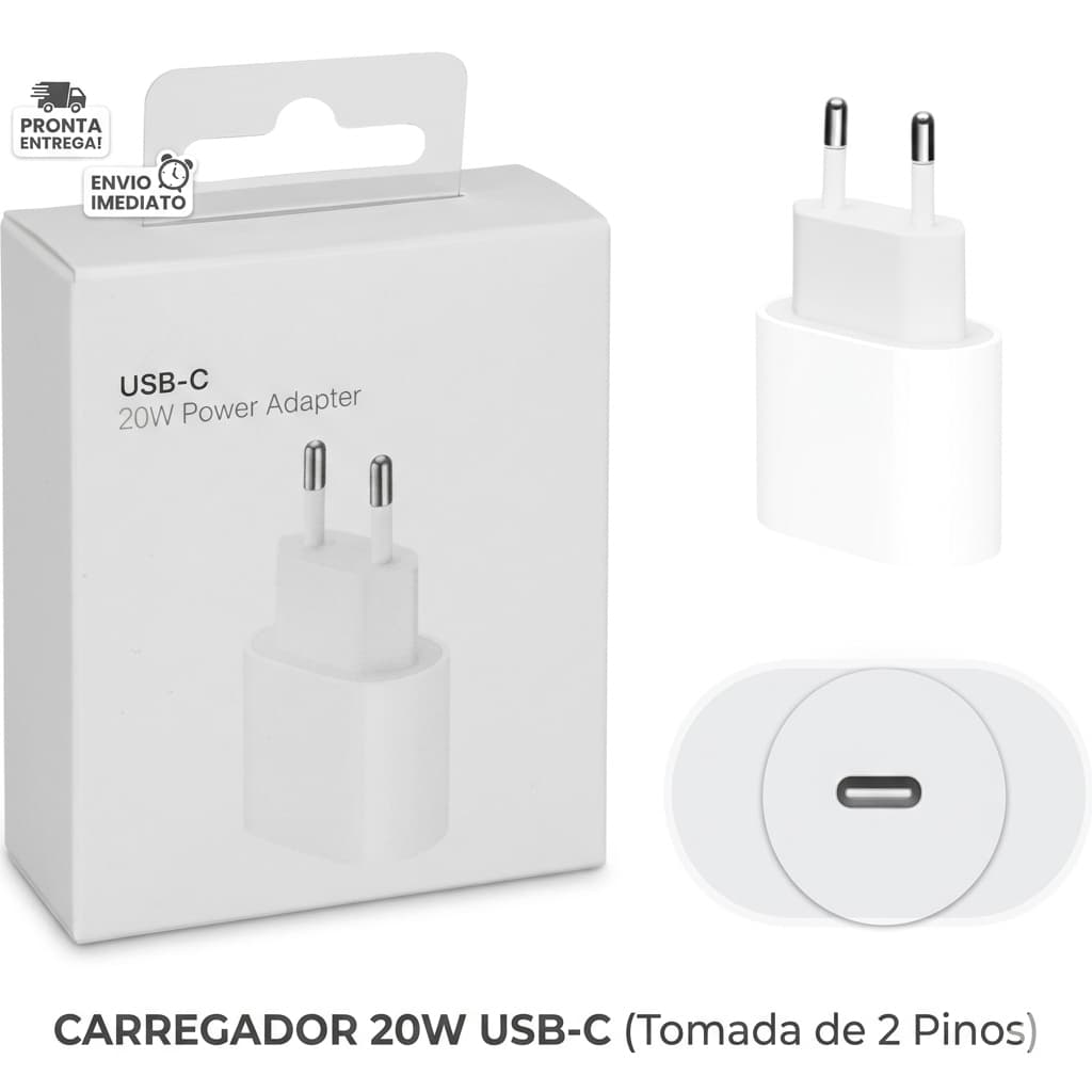 Carregador Turbo Lightning De iPhone Fonte com Cabo Carregamento Rápido 1m PD 20w - Promoção