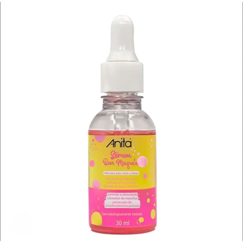 Sérum Rosa Mosqueta Anita 30ml – Hidratação, Anti-Idade, Clareador de Manchas