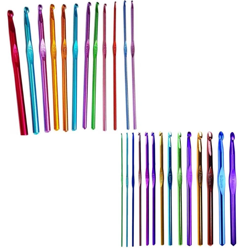 Kit Agulhas de croche de aluminio finas e grossas 2mm a 10mm artesanato amigurumi roupa de croche