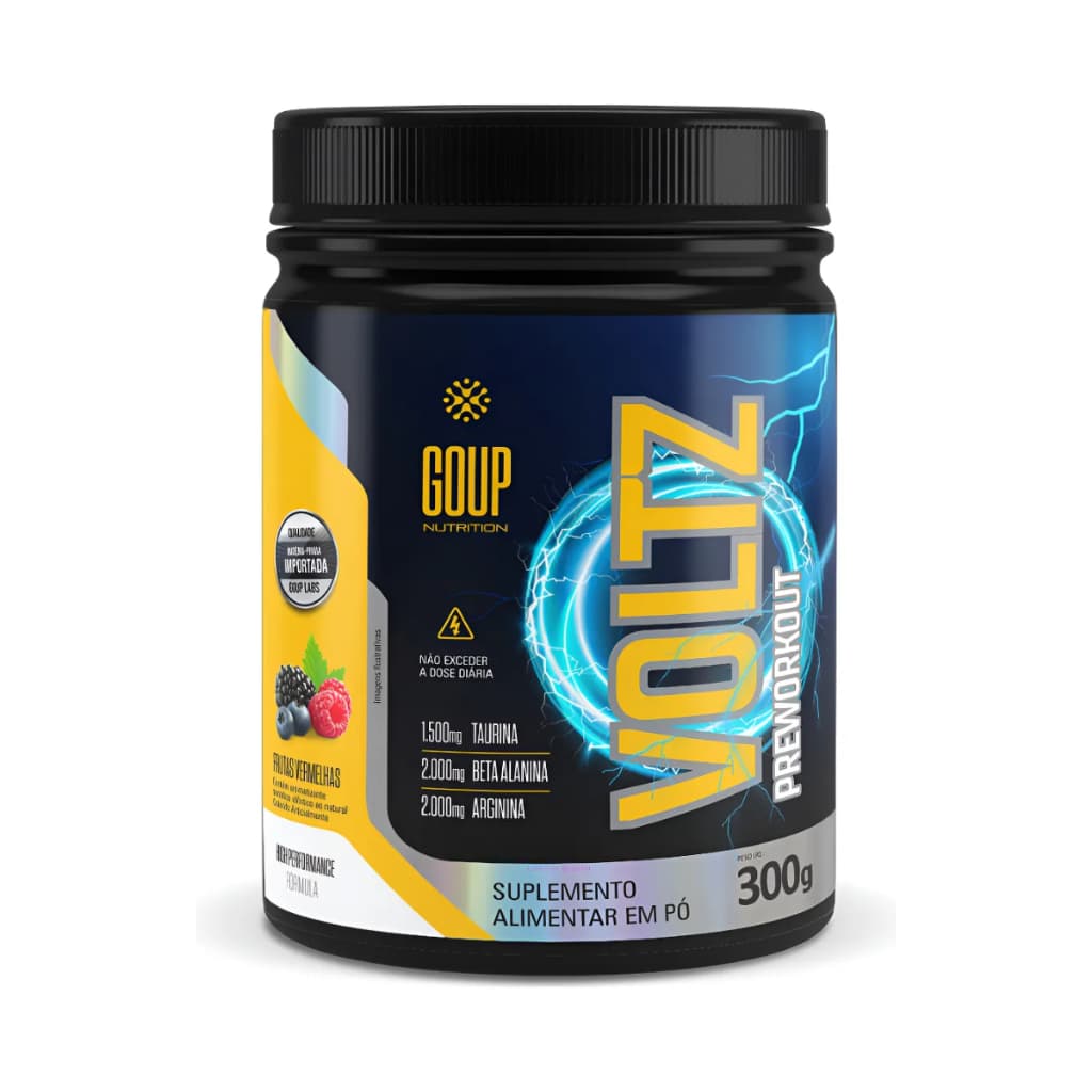 Pré Treino Voltz GoUP Nutrition 300g Pote Cafeína Beta Alanina Taurina e Arginina para dar Energia e Foco na Academia
