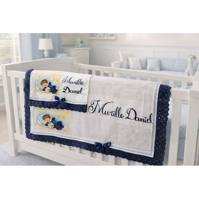 Kit enxoval Bebê Personalizado com Nome do Bebê | Enxoval Menino Artesanal | Presente Maternidade
