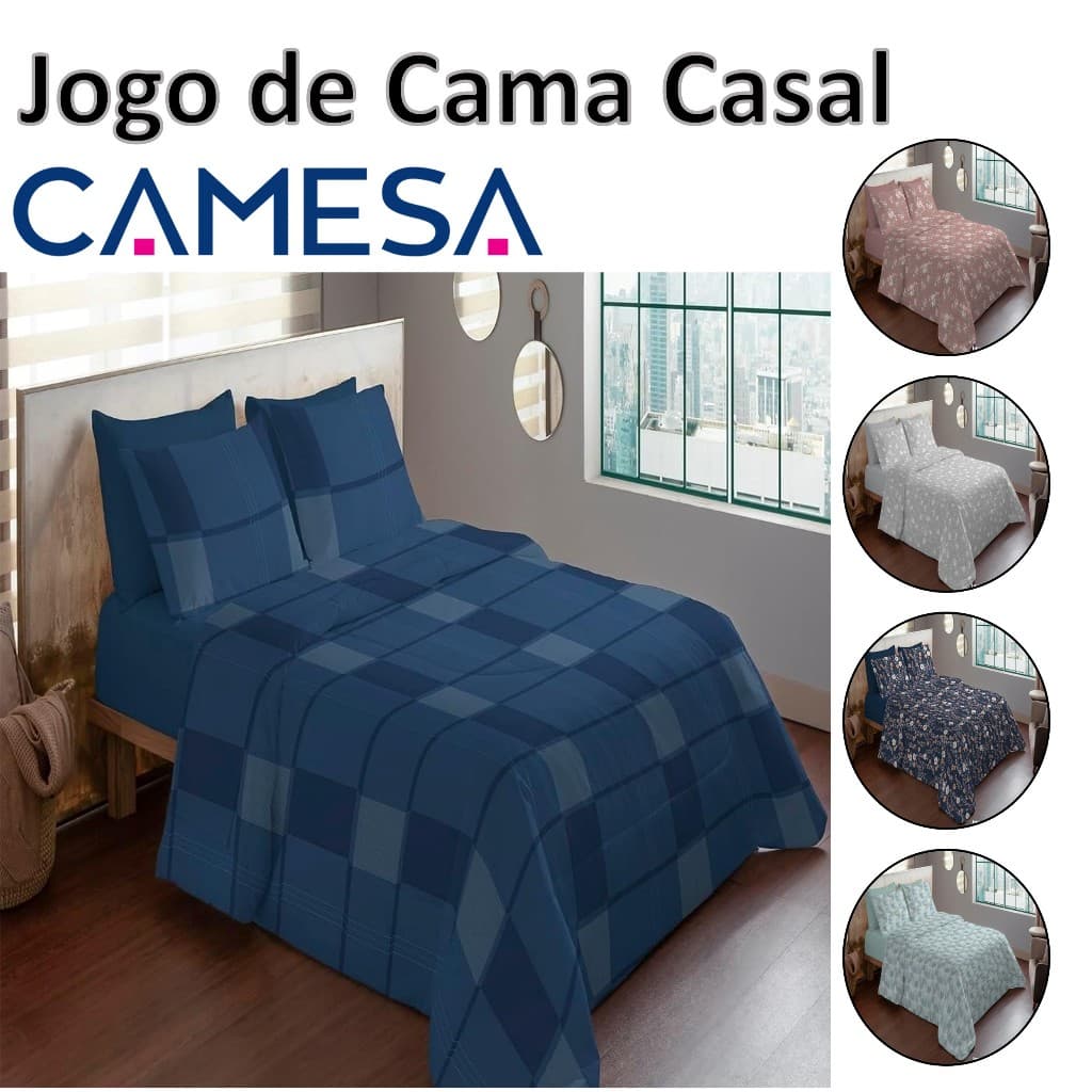 Jogo De Cama Lençol Casal Micro Cotton 4 Peças Toque De Algodão Camesa