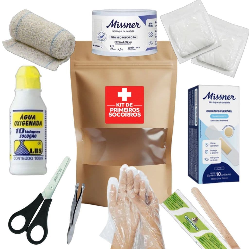 Kit Primeiros Socorros Econômico Sem Termômetro Portátil Pacote Casa Carro Viagem