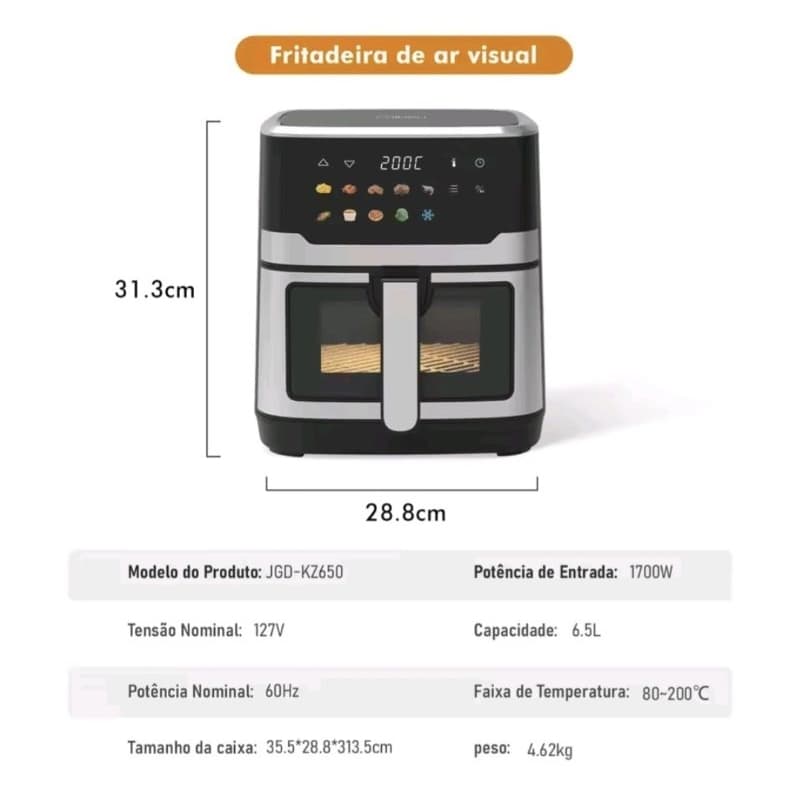Air Fryer Digital Fritadeira Elétrica