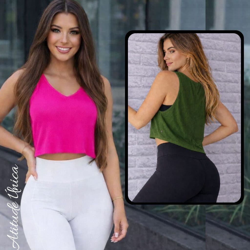 Cropped feminino Academia ) Regata Veste Legging Camisão Tapa Bumbum Camiseta Tule Roupas de Academia Dry Fit Treino