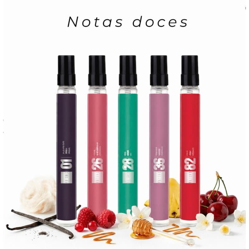 5 pockets Femininos Fator 5 com 10 ml - aroma importado - Notas Doces