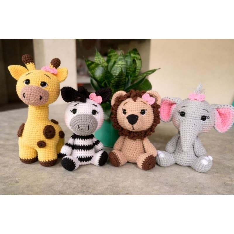 kit safari amigurumi em croche