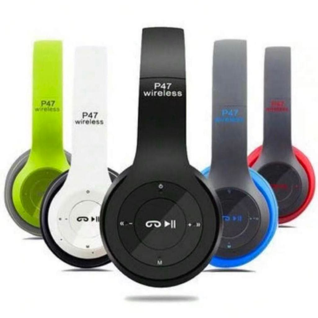 Fone de Ouvido P47 Bluetooth 5.0 Sem Fio, Som Estéreo com Redução de Ruído, Compatível com Todos os Dispositivos