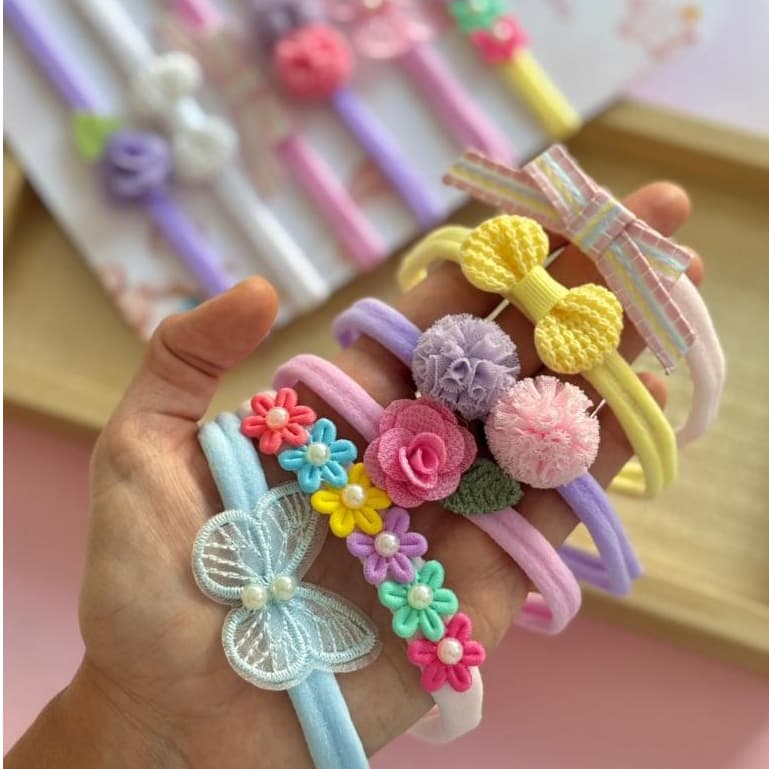 Kit 6 Lacinhos de Bebê faixinhas Tiara Recém Nascida RN Para enxoval Saída Maternidade Laço infantil
