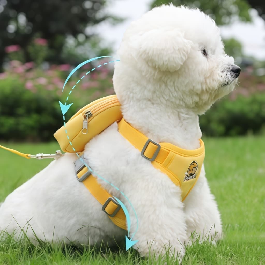 Peitoral Coleira Com Guia e Bolsa Removível Para Cachorro Pet Cães Pequenos E Médios Gato Viagem