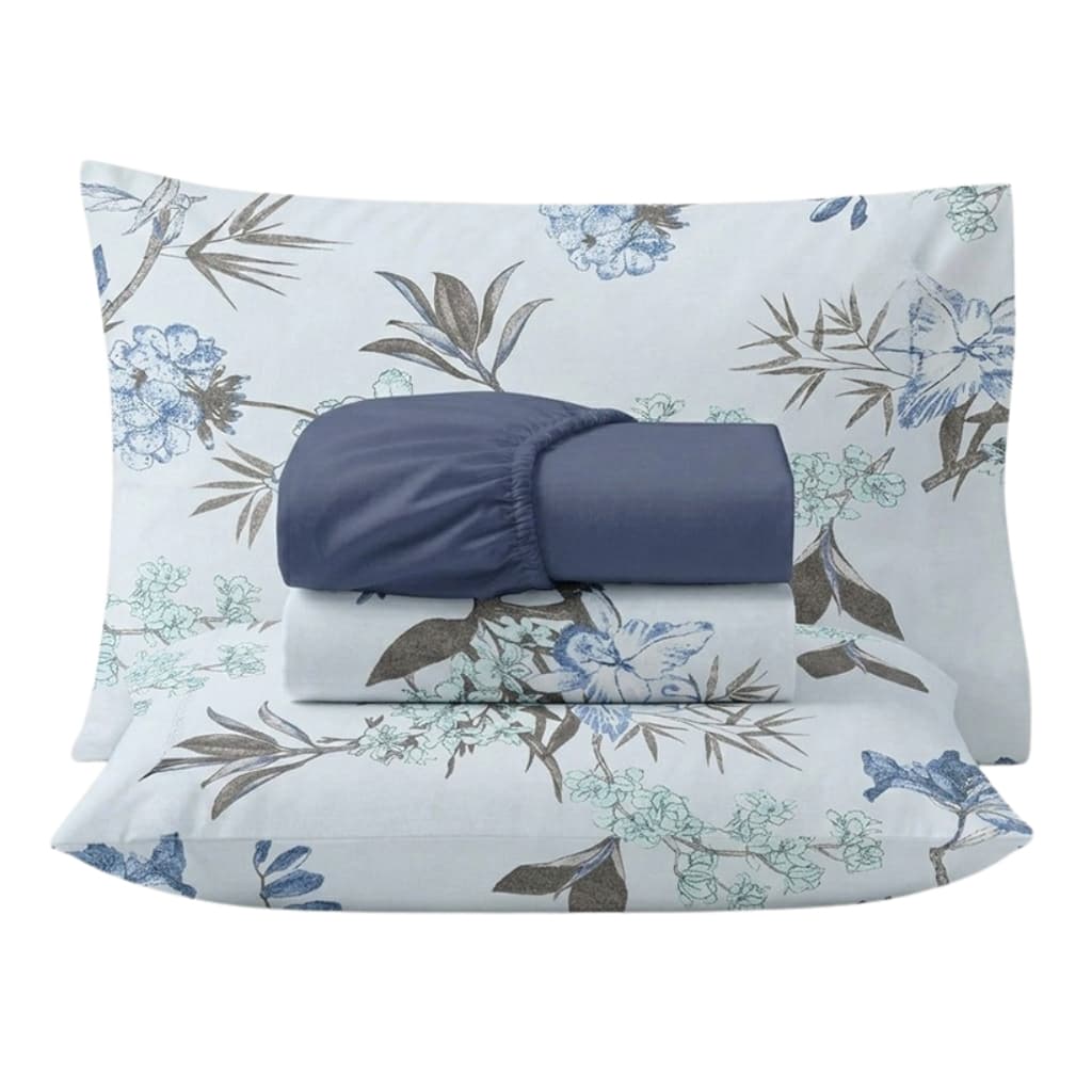 Jogo de Lençol Cama Box 4 Peças Estampado 400 Fios Solteiro Casal Queen King Toque Macio