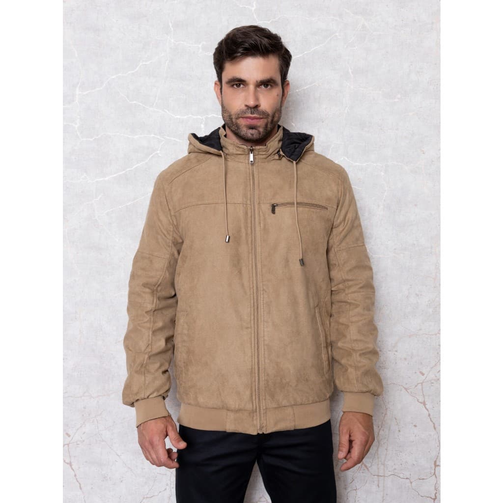 Casaco Masculino Dupla Face Jaqueta Blusa de Frio Com Capuz Inverno