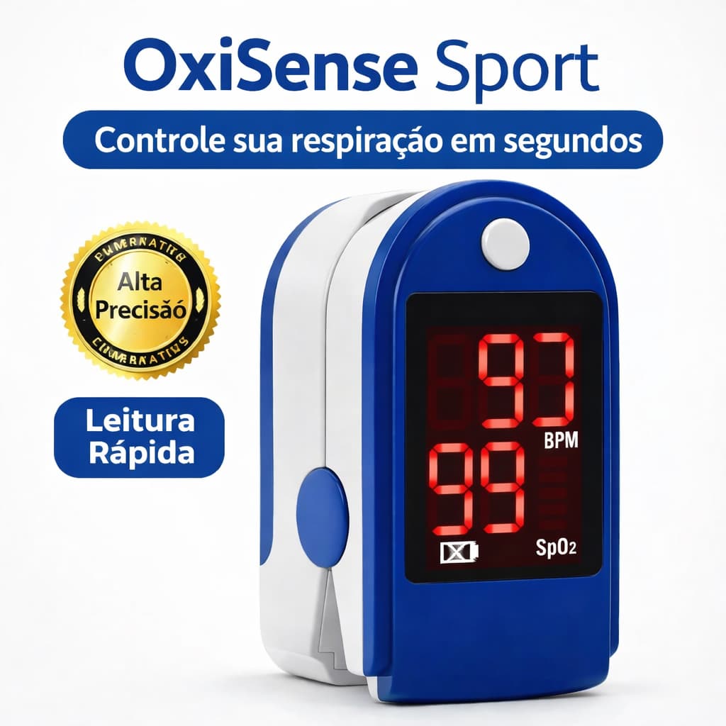 Oxímetro Digital de Dedo OxiSense Sport Medidor Saturação SpO2 LED