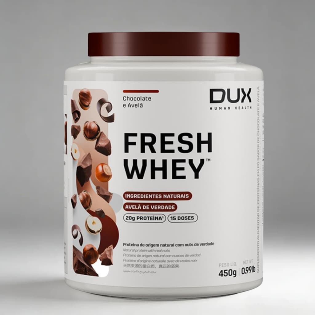 Fresh Whey Protein Dux 100% Puro 450g Chocolate E Avelã