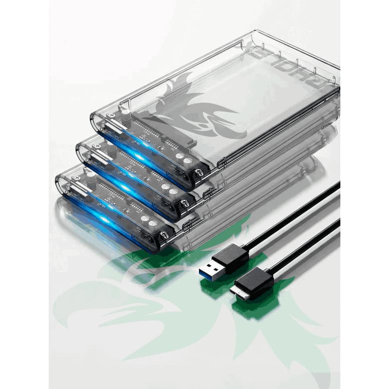 Kit 3 Case Hd Externo Usb 3.0 Transparente Para Hd/ssd Sata 2,5 Pholex Gaveta Adaptador Portátil Notebook E Pc