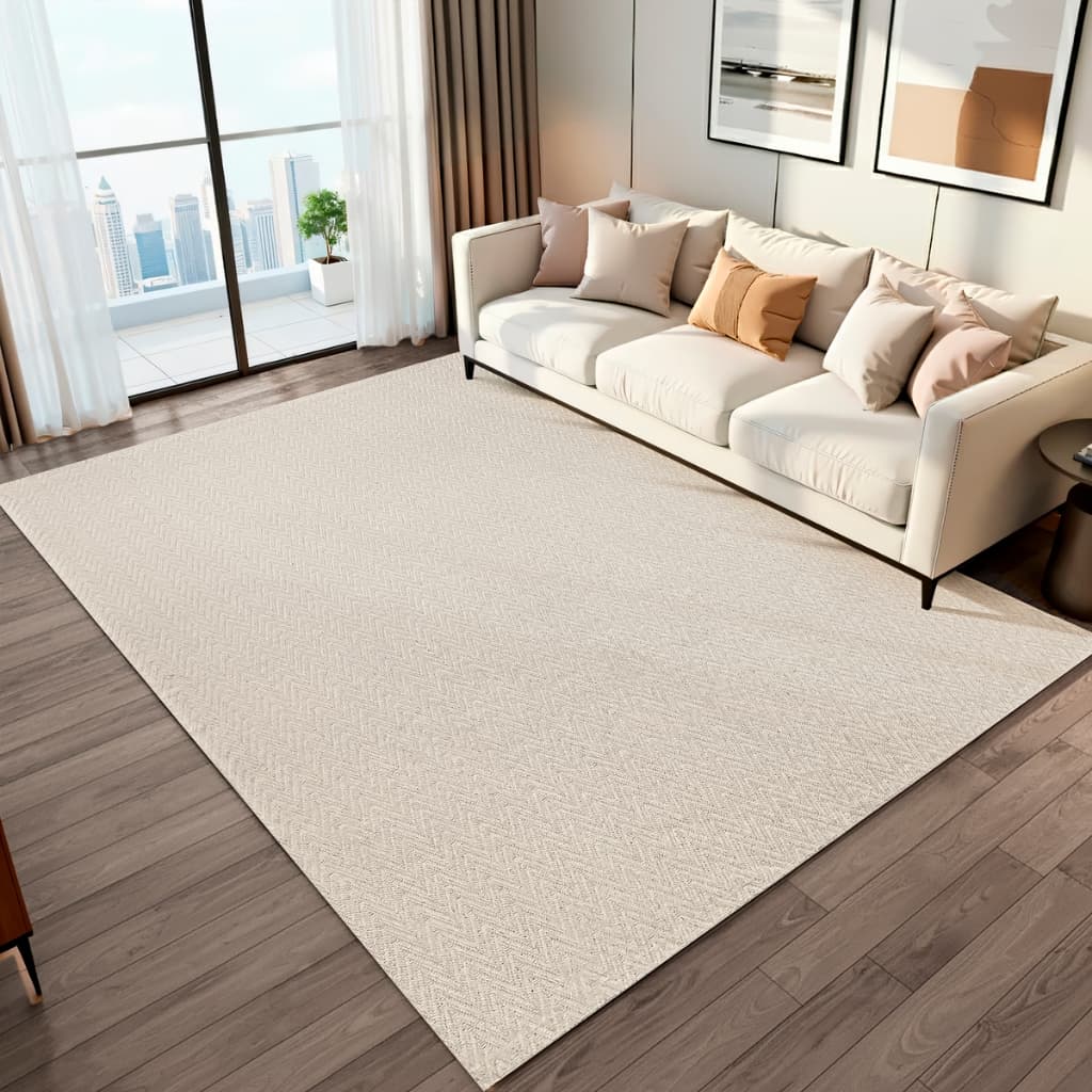 Tapete Sala 2,50 x 2,00 e 3,00 x 2,50 Grande 100% Algodão Antiderrapante Decoração Minimalista