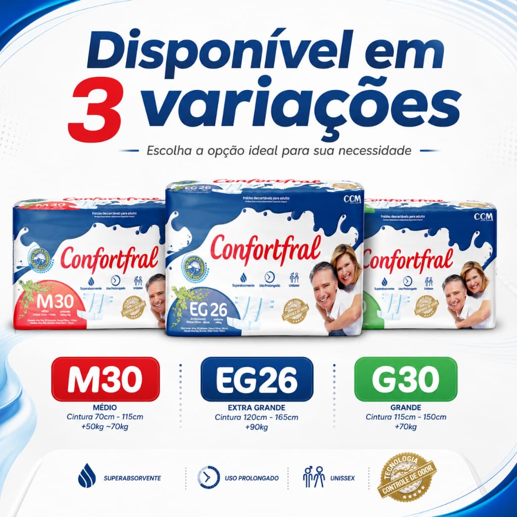 Pacote de Fralda Confortfral Uso Adulto Com Aloi Vera Deus Abençoe A Fralda Descartável Adulto