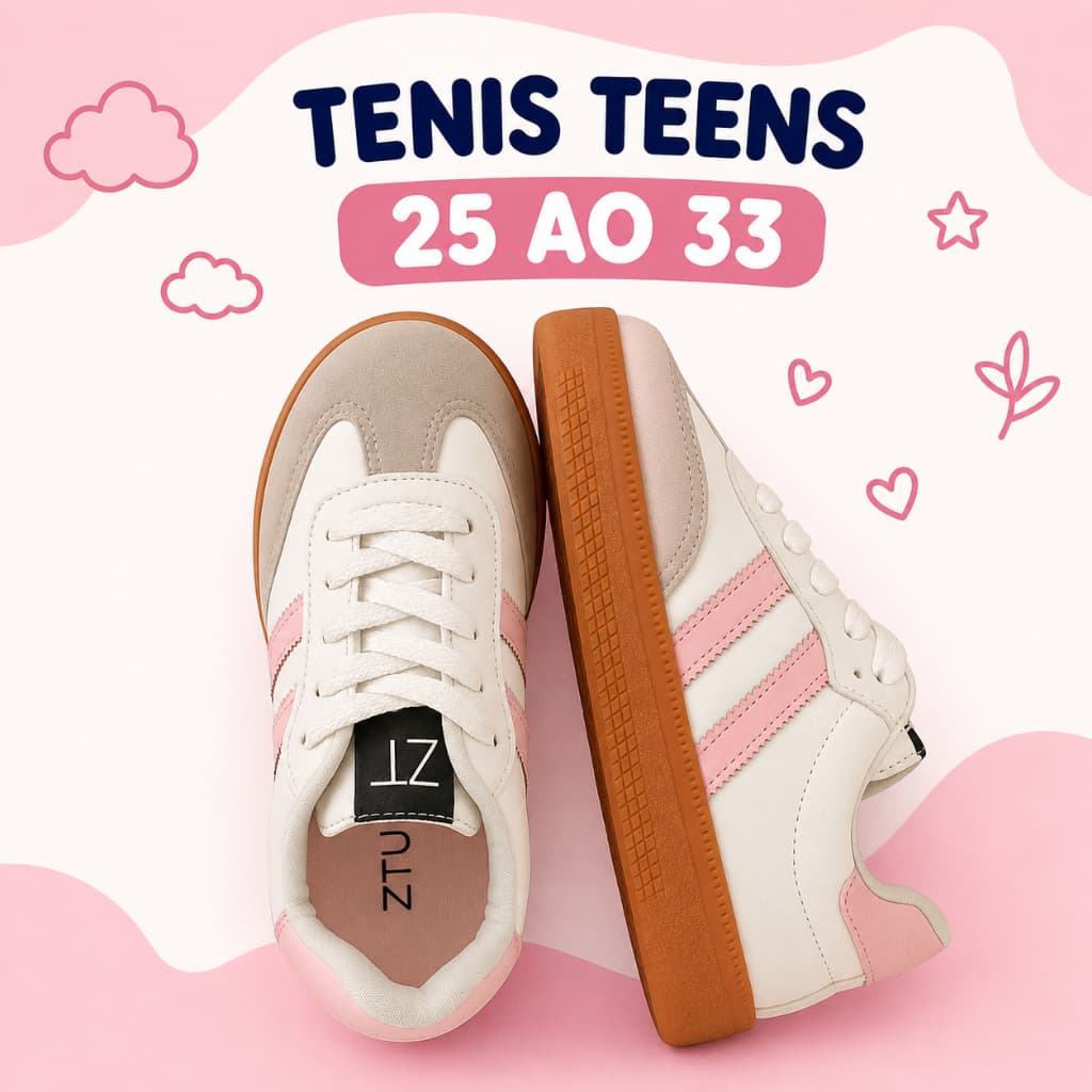 Tênis Infantil Feminino Casual Escolar Leve Confortável Calce Fácil Estilo Retrô Volta as aulas