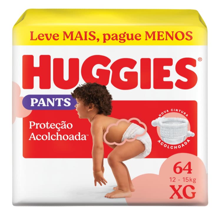 Fralda Huggies Supreme Care Roupinha XG 64 Unidades Fácil de Vestir Tecnologia Xtra-Flex