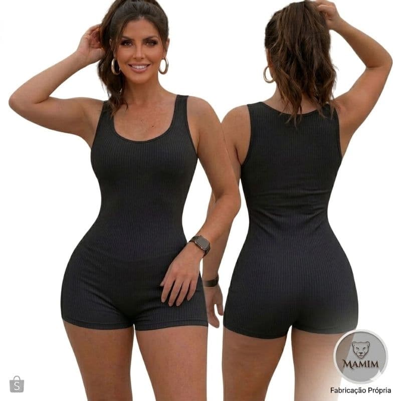 Macaquinho / Macacão Fitness Feminino com Zero Transparência Moda Feminino Variedade de Cores