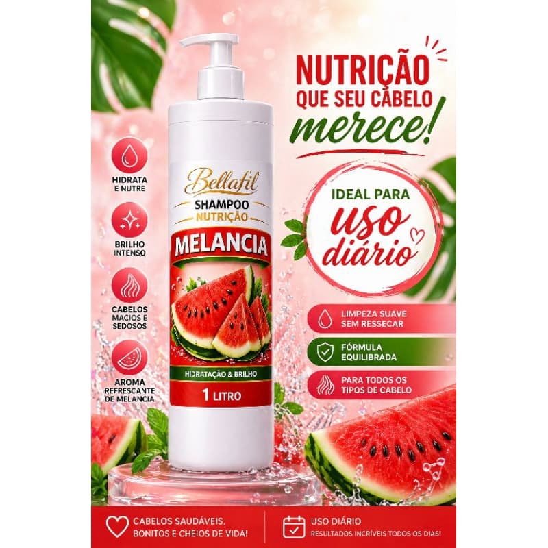 Shampoo hidratante Melancia 1 litros.