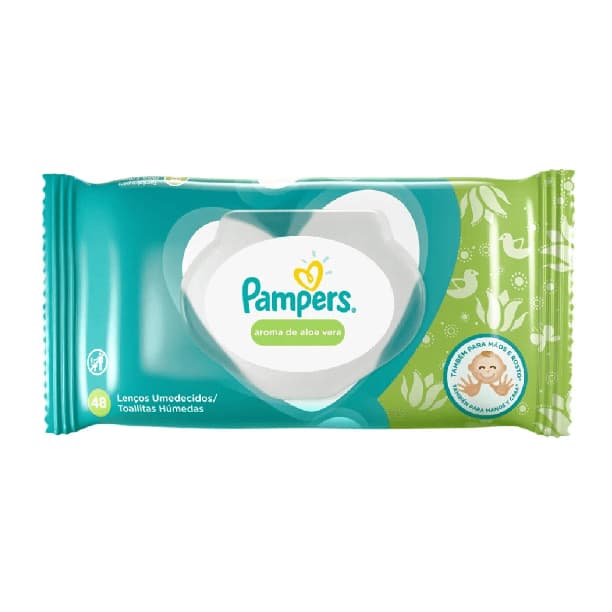 Lenço Umedecido Pampers Aloe Vera 48 Unidades