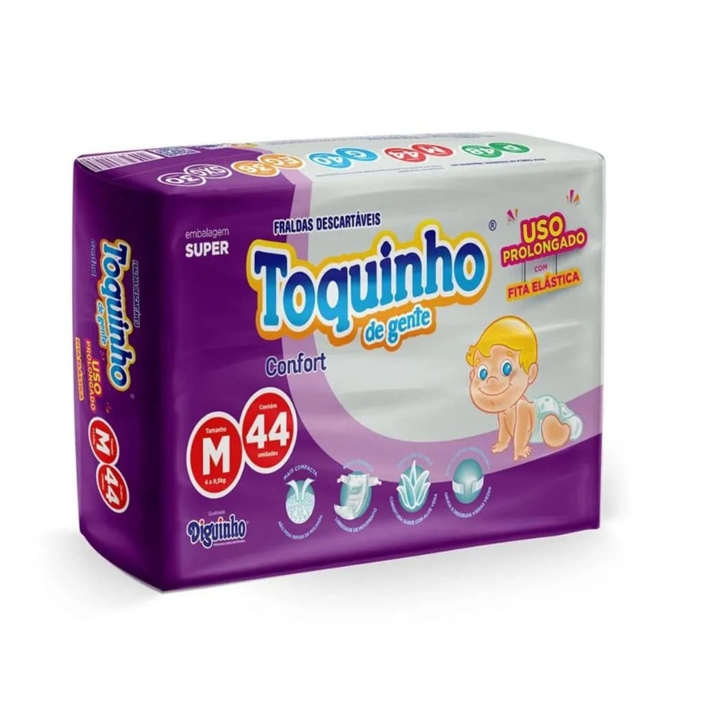 👶 Fralda Infantil M Toquinho Descartável Confortável Econômica 💜