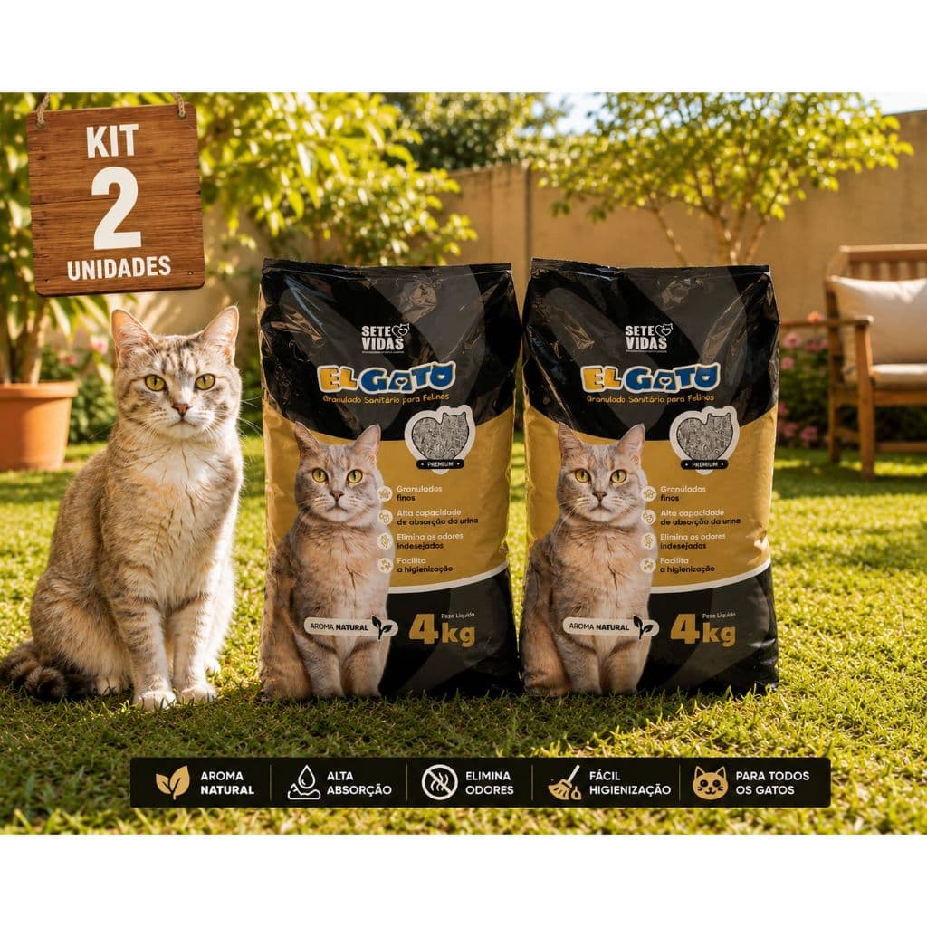Areia Sanitária Higiênica Para Gatos Anti Odor El Gato Premium 08kg Total