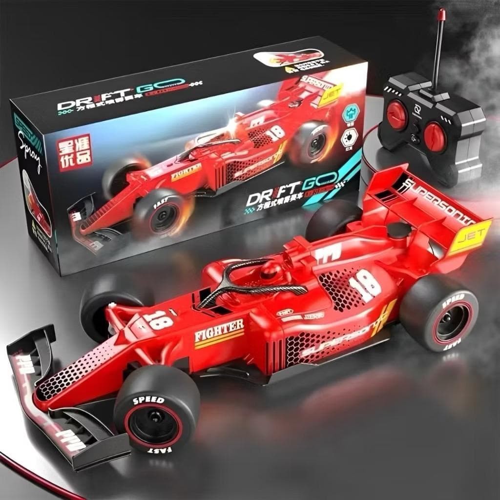 Carrinho de Controle Remoto F1 Recarregável Faz Drift Com Fumaça E Luz LED Carro Fórmula 1 de Alta Velocidade