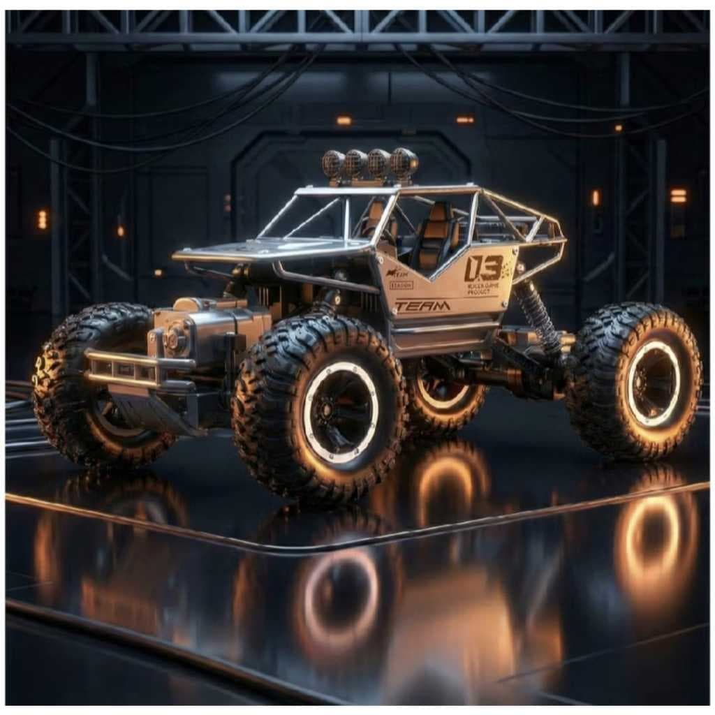 Carrinho de Controle Remoto 4x4 Metal Crawler -  Velocidade de 15 km/h, 2.4 GHz