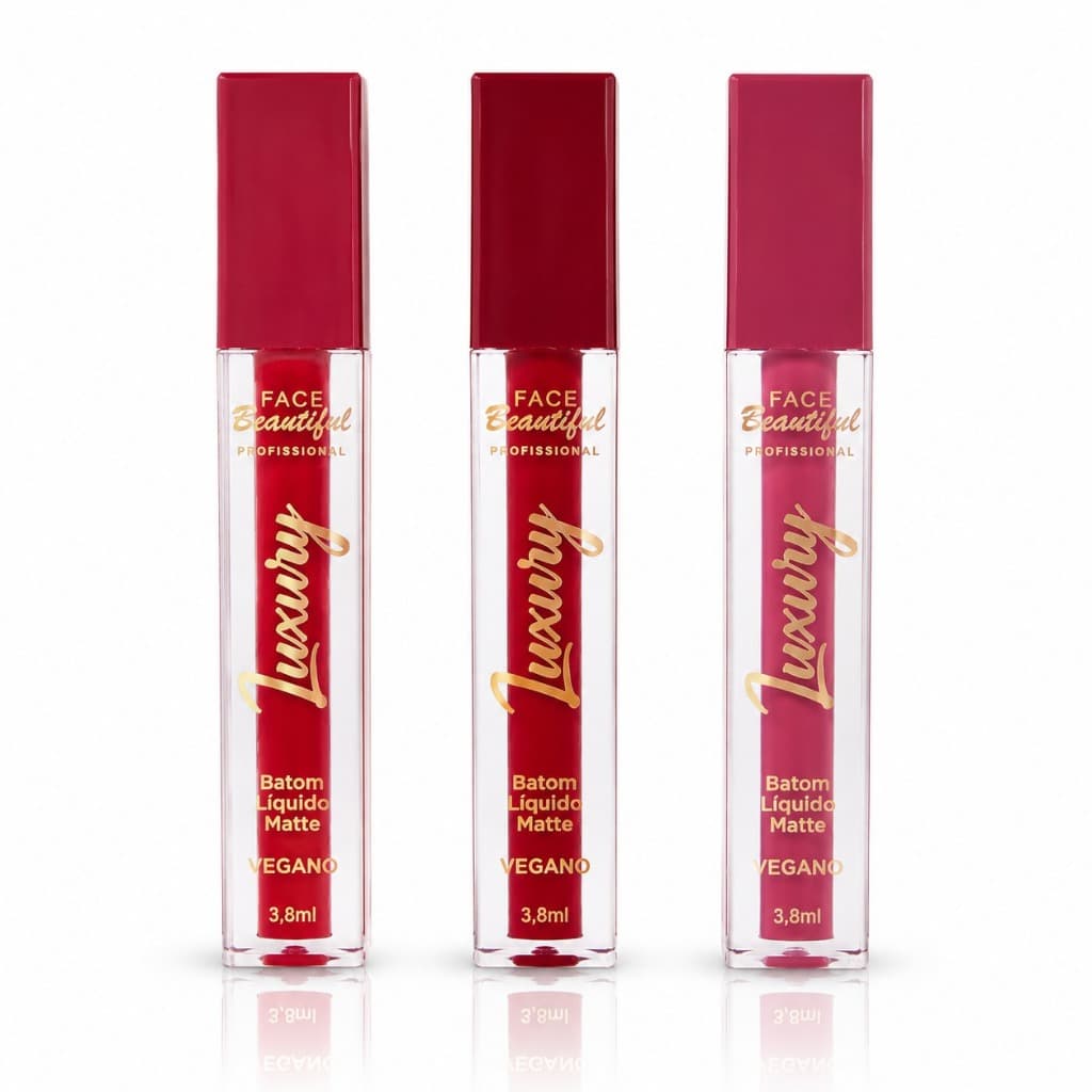 Batom Líquido Matte Vegano Linha Luxury Face Beautiful 3,8ml