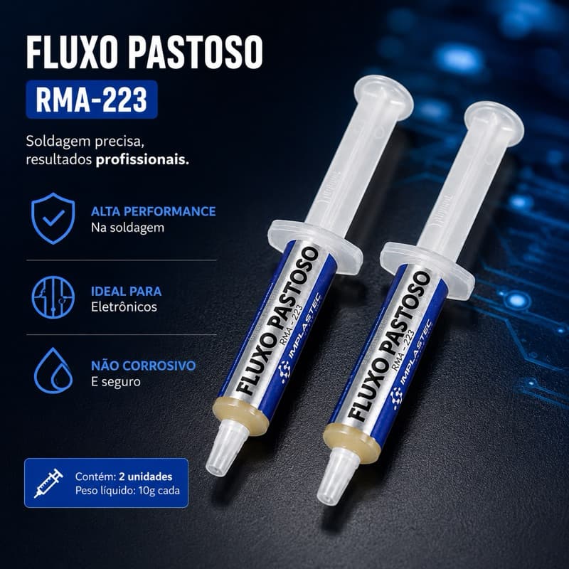 Kit 2 un Fluxo Pastoso Rma-223 10g Bga Reballing Reflow Implastec